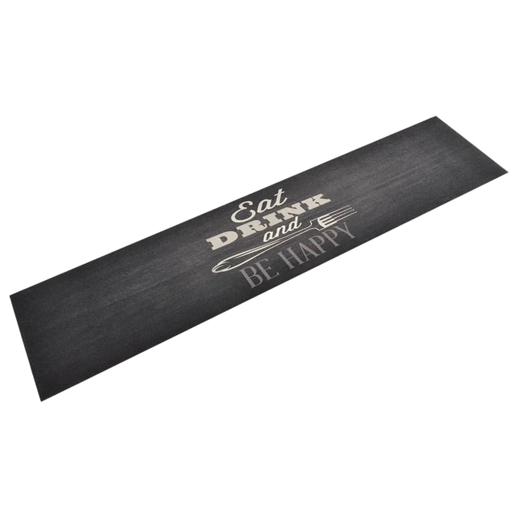 Kitchen mat, black, 60x300cm, velvet, washable