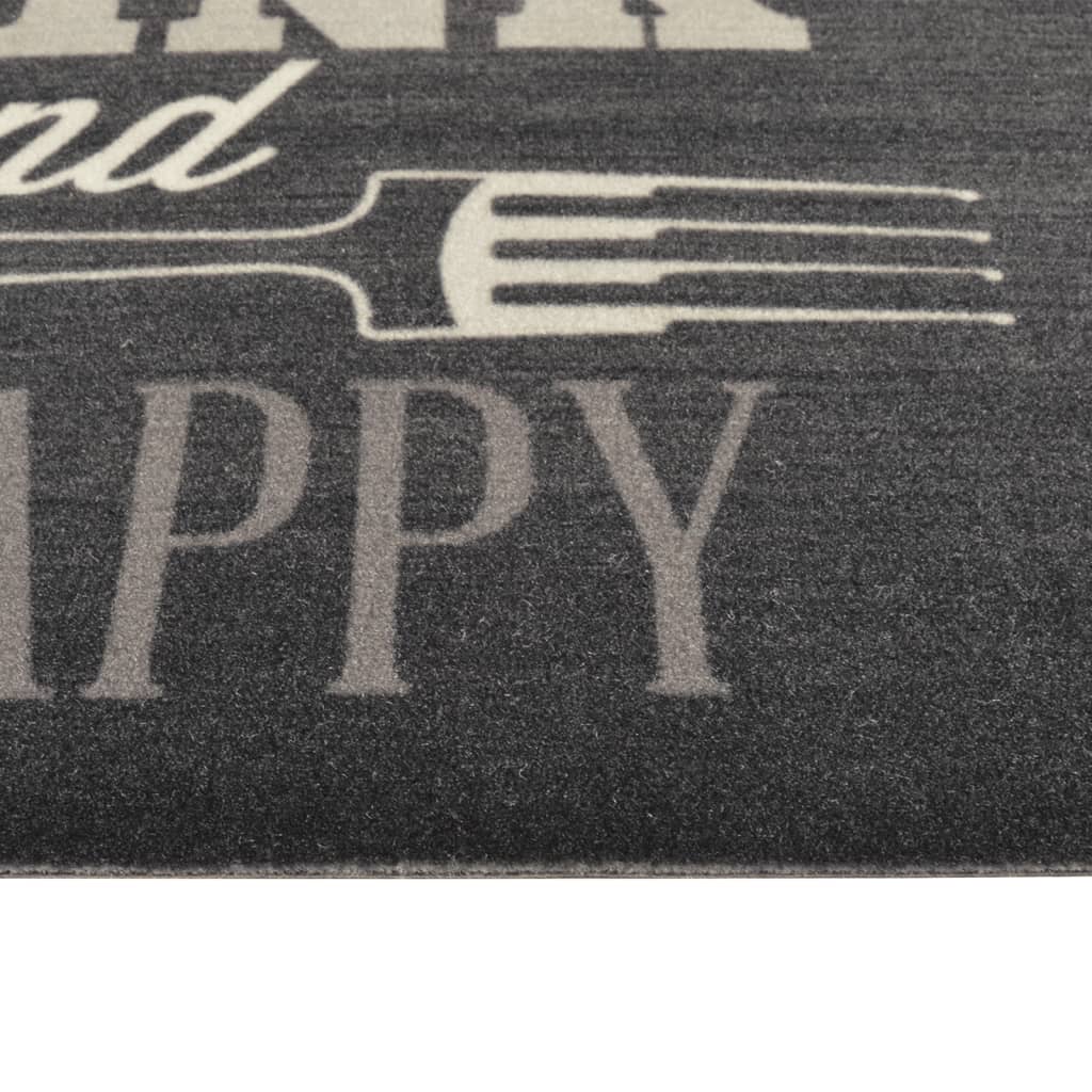 Kitchen mat, black, 60x300cm, velvet, washable