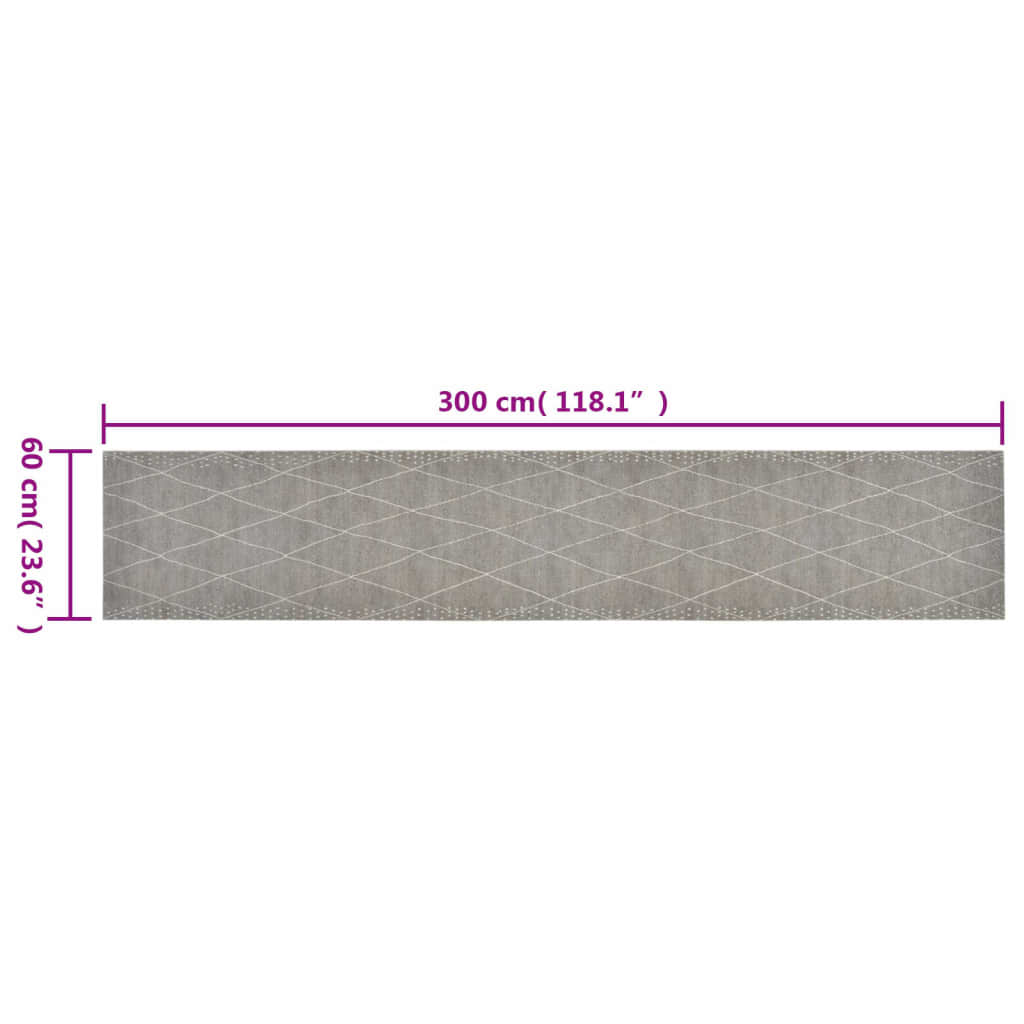 Kitchen runner, 60x300cm, velvet, washable, with diamonds