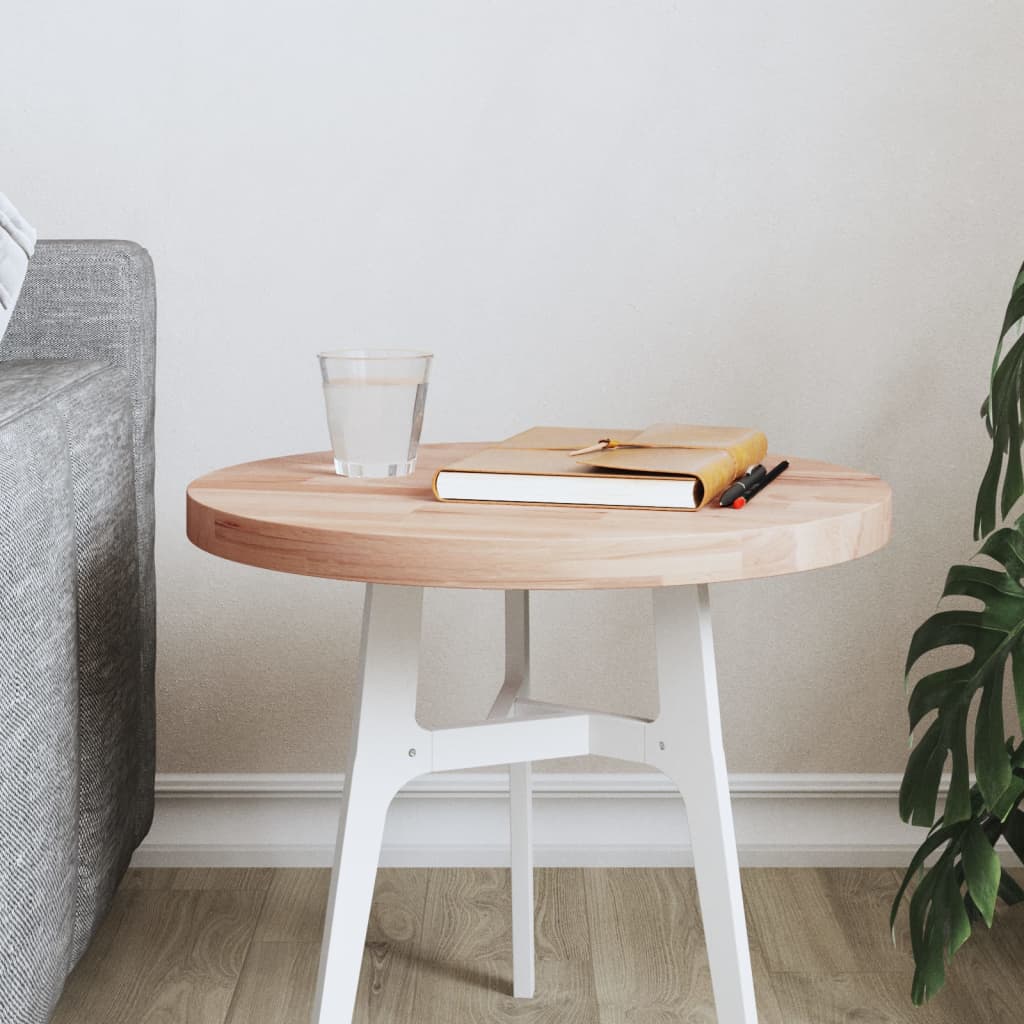 Tabletop, 40x2.5cm, solid beech wood, round