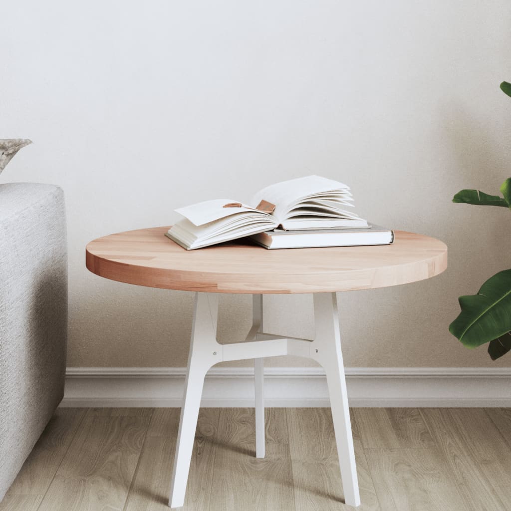Worktop, 50x2.5cm, solid beech wood, round