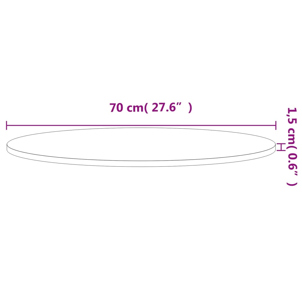 Tabletop, 70x1.5cm, solid beech wood, round