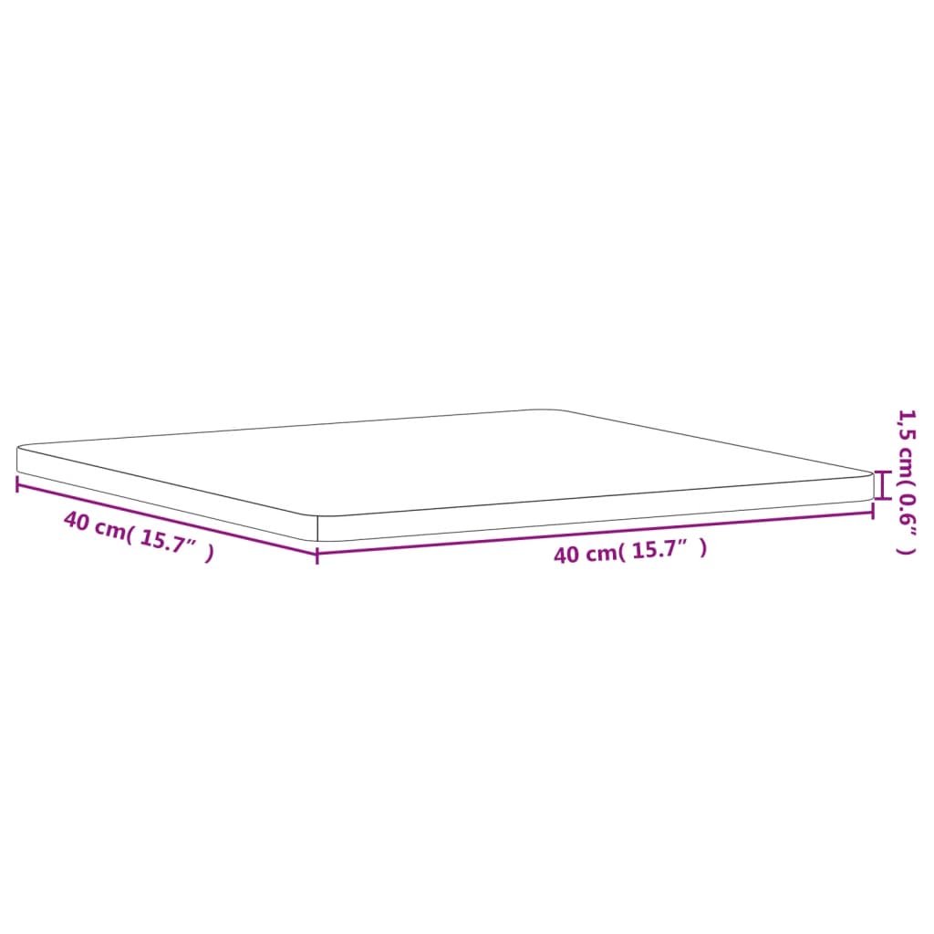 Worktop, 40x40x1.5 cm, solid beech, square