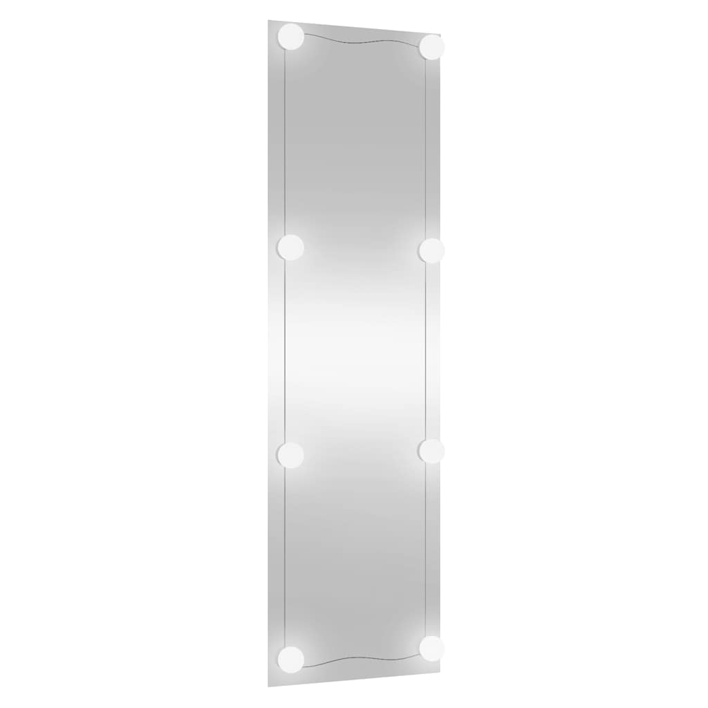 Sieninis veidrodis su LED lemputėmis, 30x100cm, stiklas