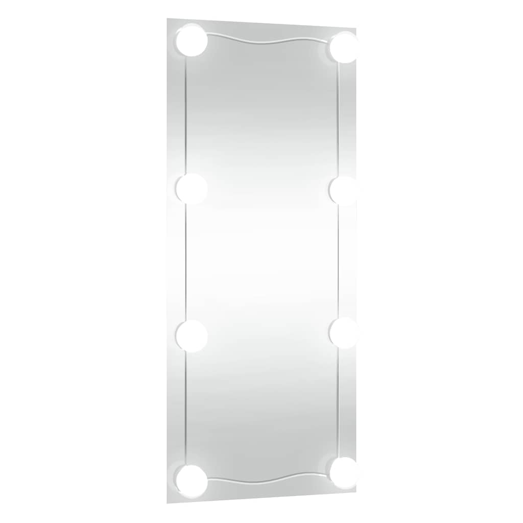 Sieninis veidrodis su LED lemputėmis, 40x80cm, stiklas