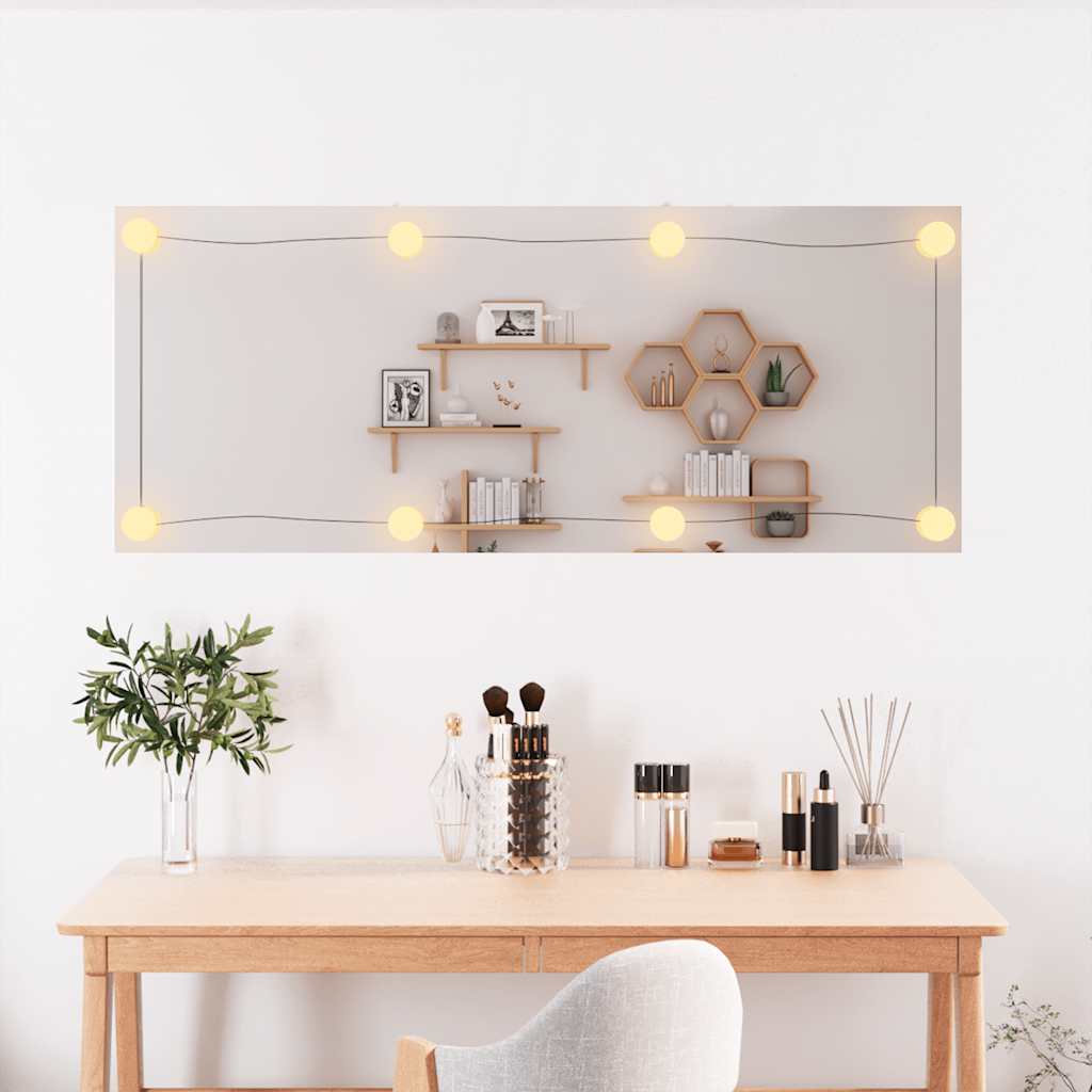 Wall mirror with LED lights, 40x100cm, glass