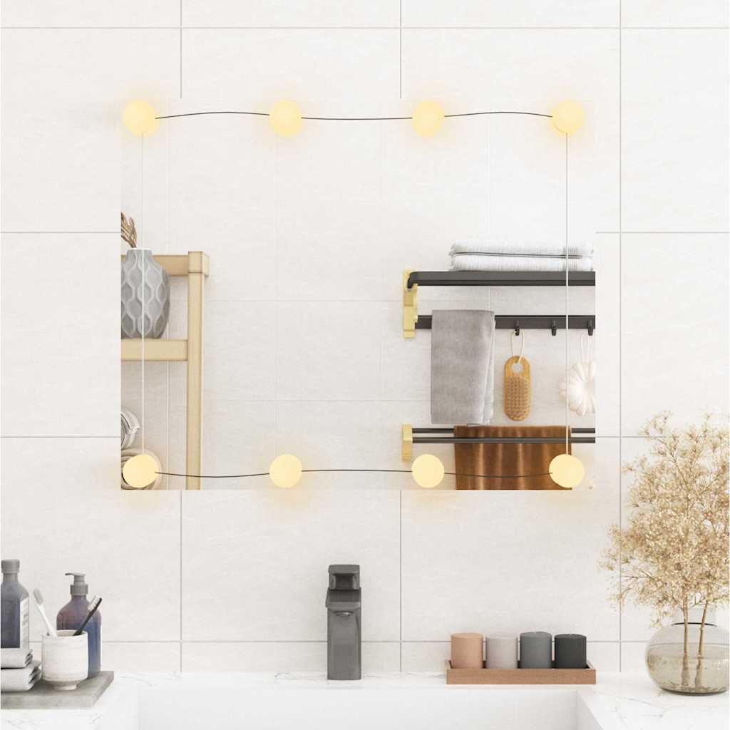 Sienas spogulis ar LED apgaismojumu, 50x60cm, stikls
