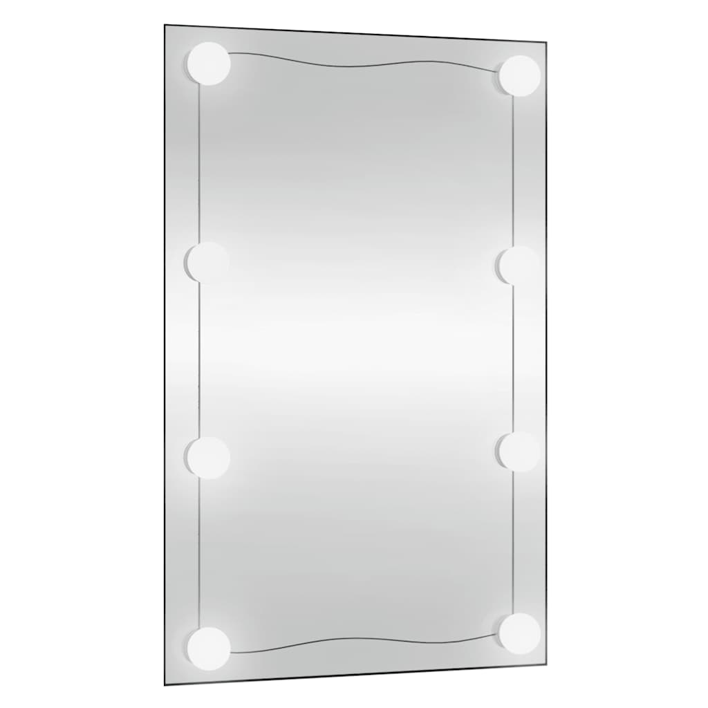 Sieninis veidrodis su LED lemputėmis, 50x80cm, stiklas
