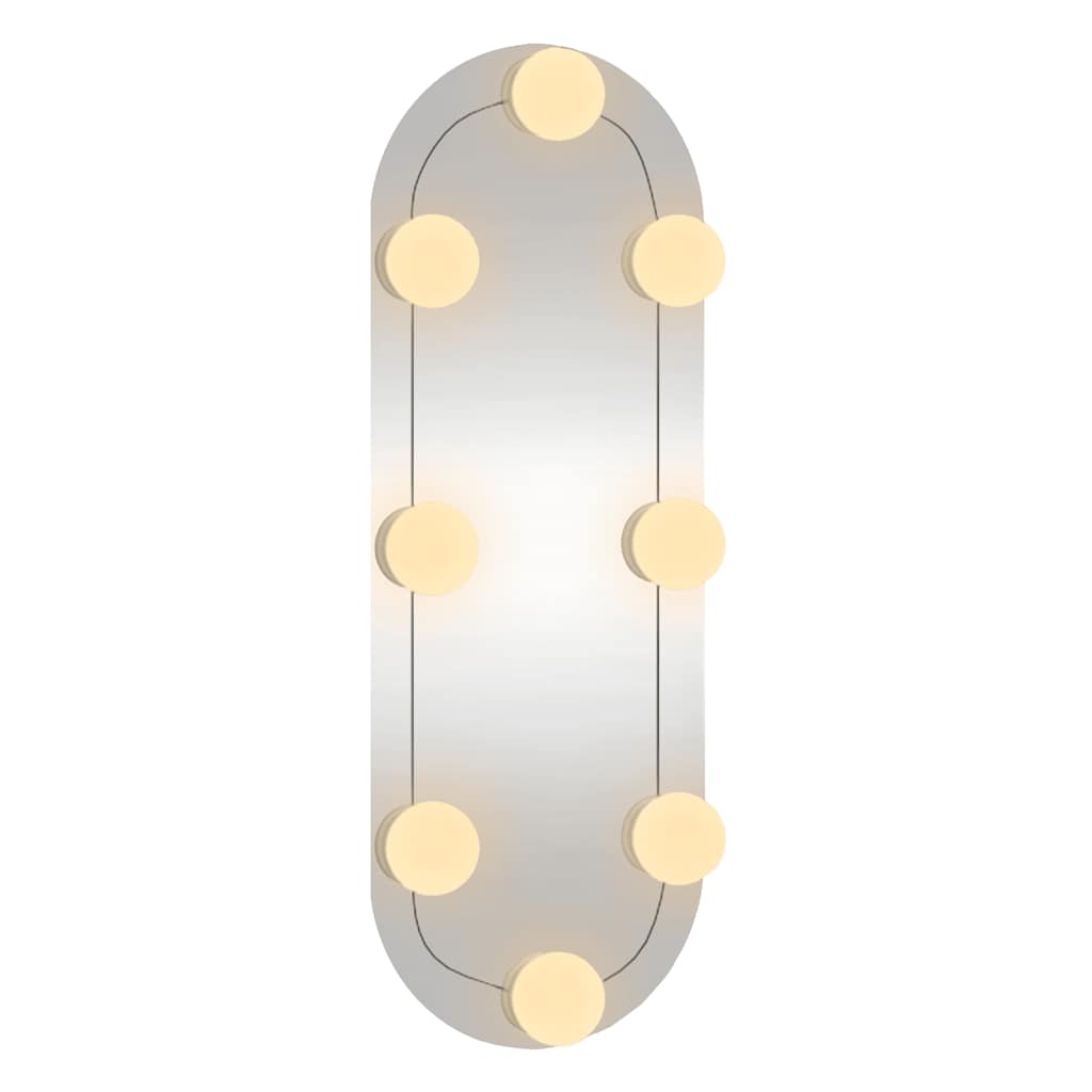 Sienas spogulis ar LED gaismām, 15x40cm, stikls