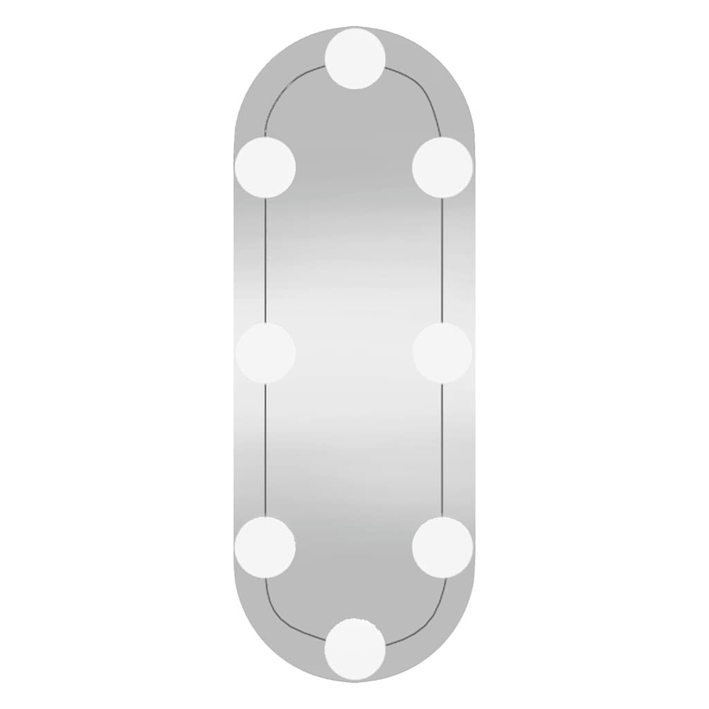 Sienas spogulis ar LED gaismām, 15x40cm, stikls
