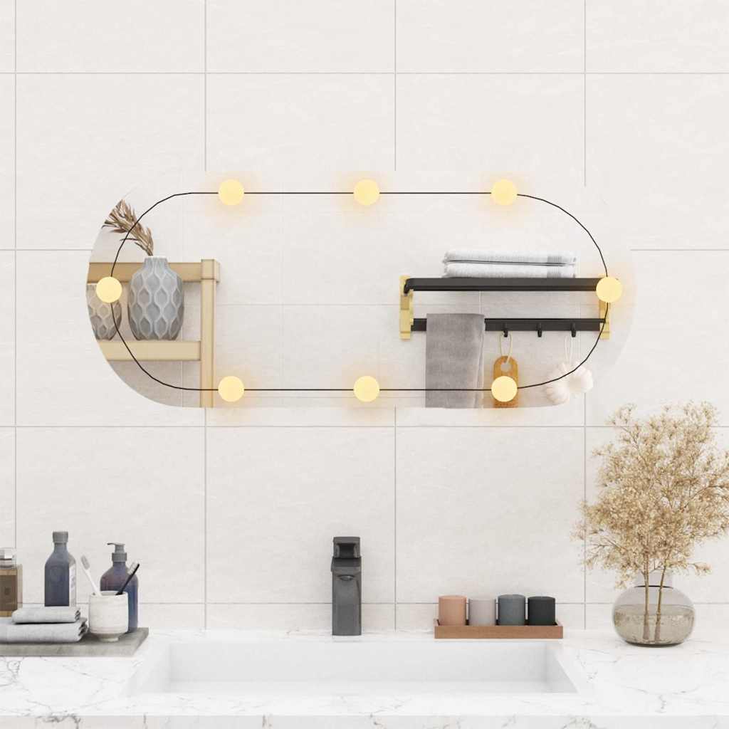 Sienas spogulis ar LED apgaismojumu, 35x80cm, stikls