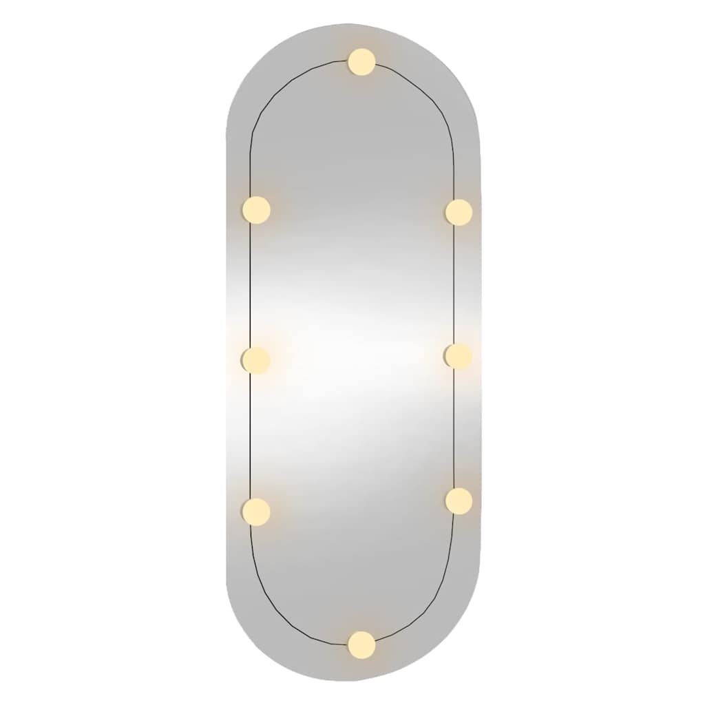 Sienas spogulis ar LED gaismām, 40x90cm, stikls