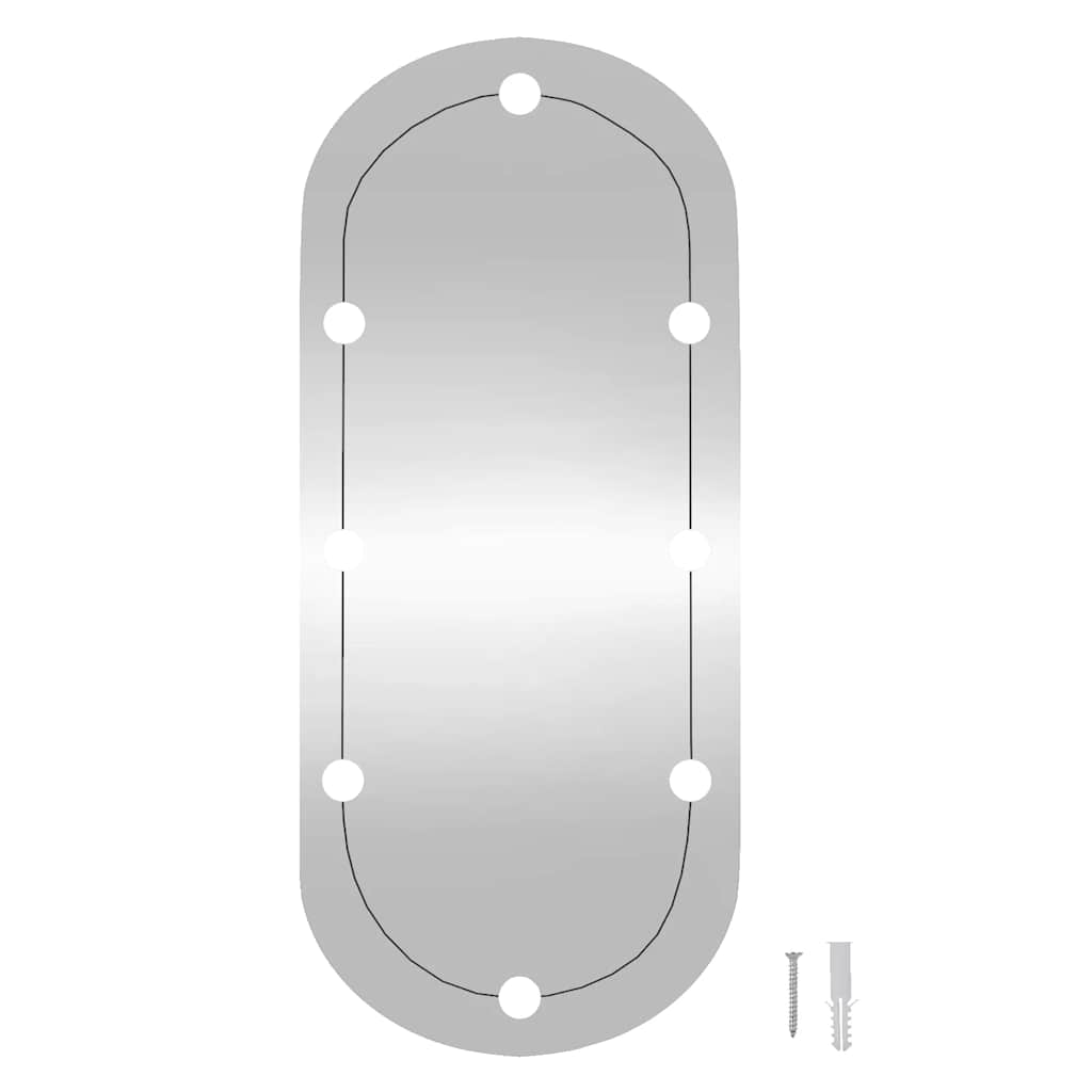 Sieninis veidrodis su LED lemputėmis, 45x100cm, stiklas