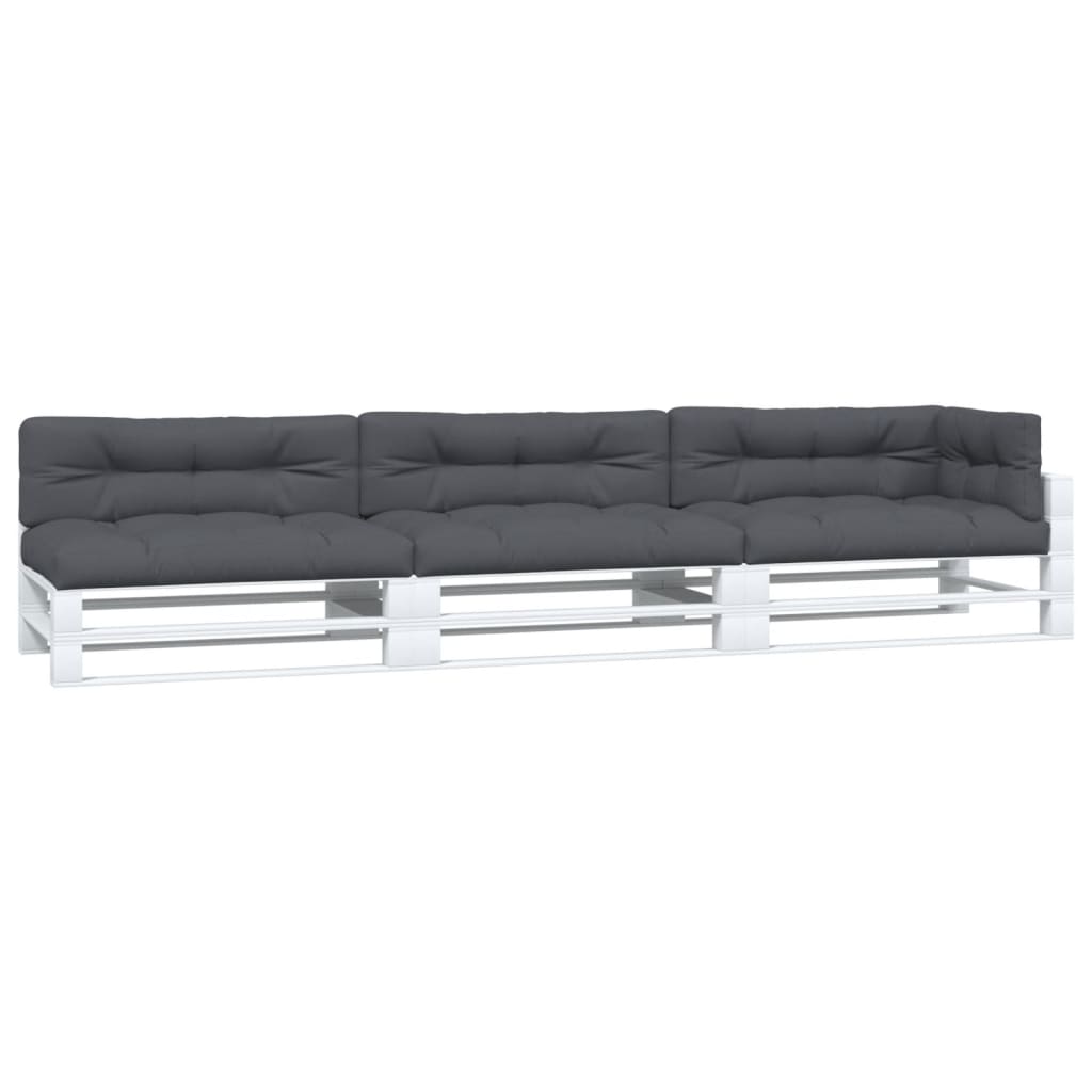 Pallet cushions, 7 pcs., anthracite, fabric