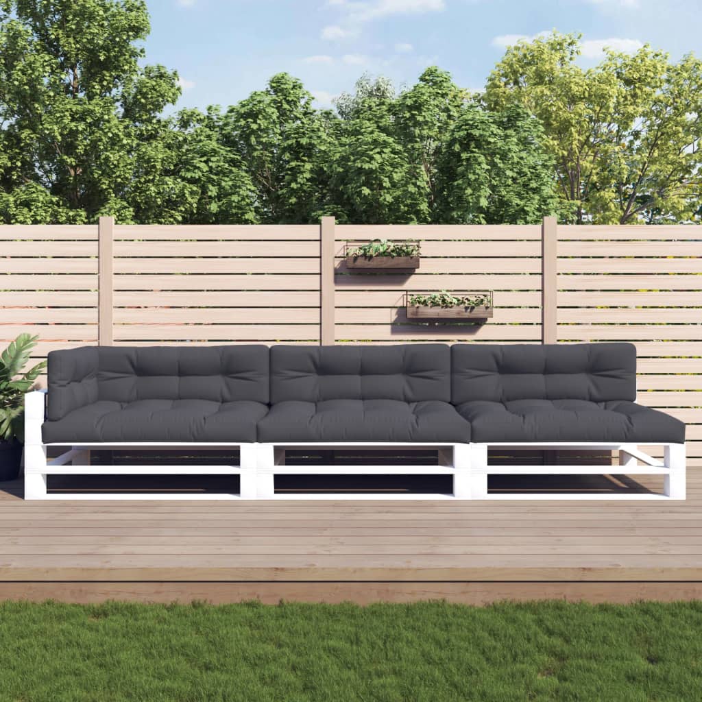 Pallet cushions, 7 pcs., anthracite, fabric