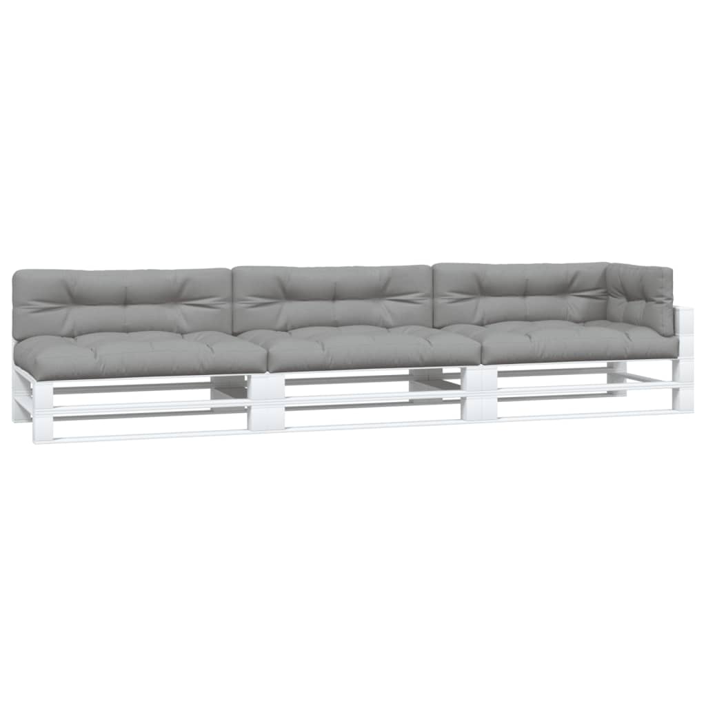 Pallet cushions, 7 pcs., grey, fabric