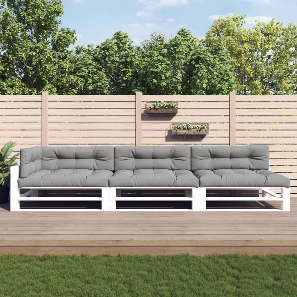 Pallet cushions, 7 pcs., grey, fabric