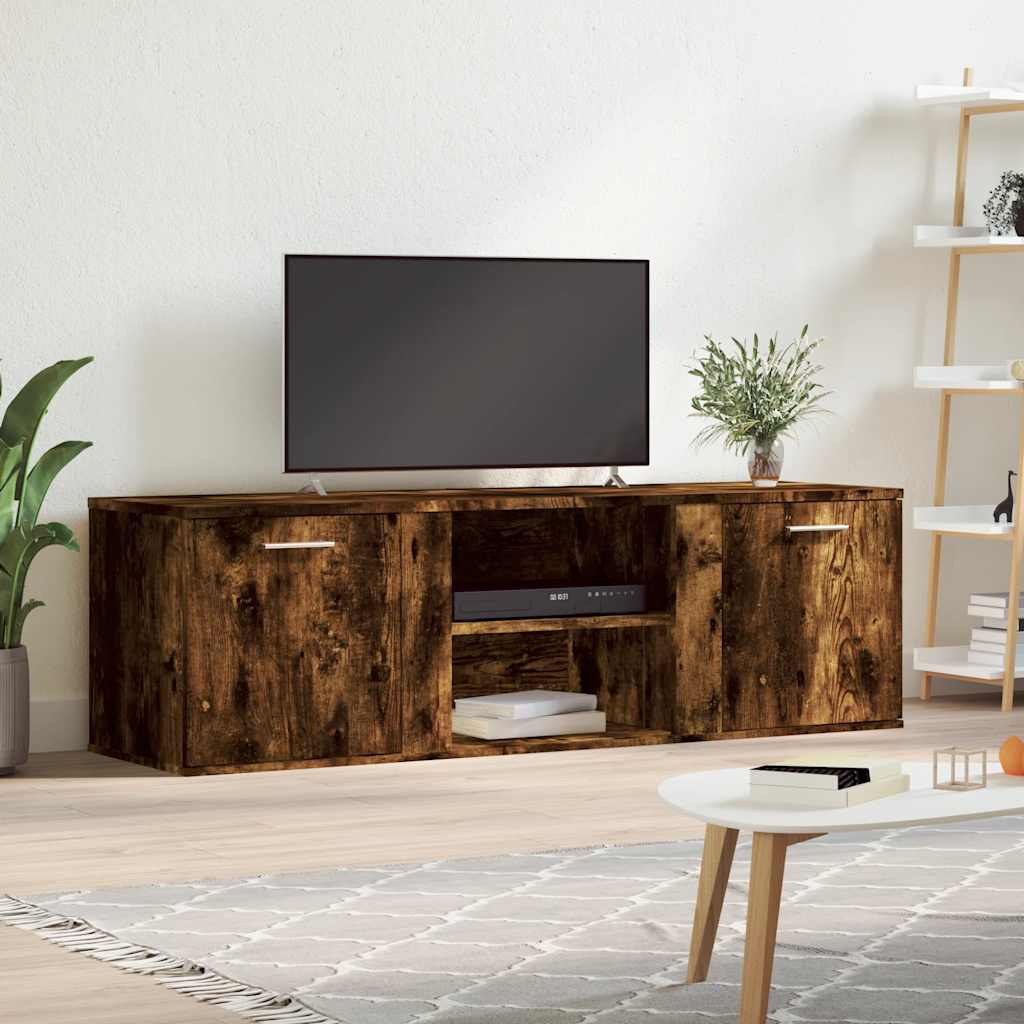 TV cabinet, smoky oak, 120x34x37cm, engineered wood