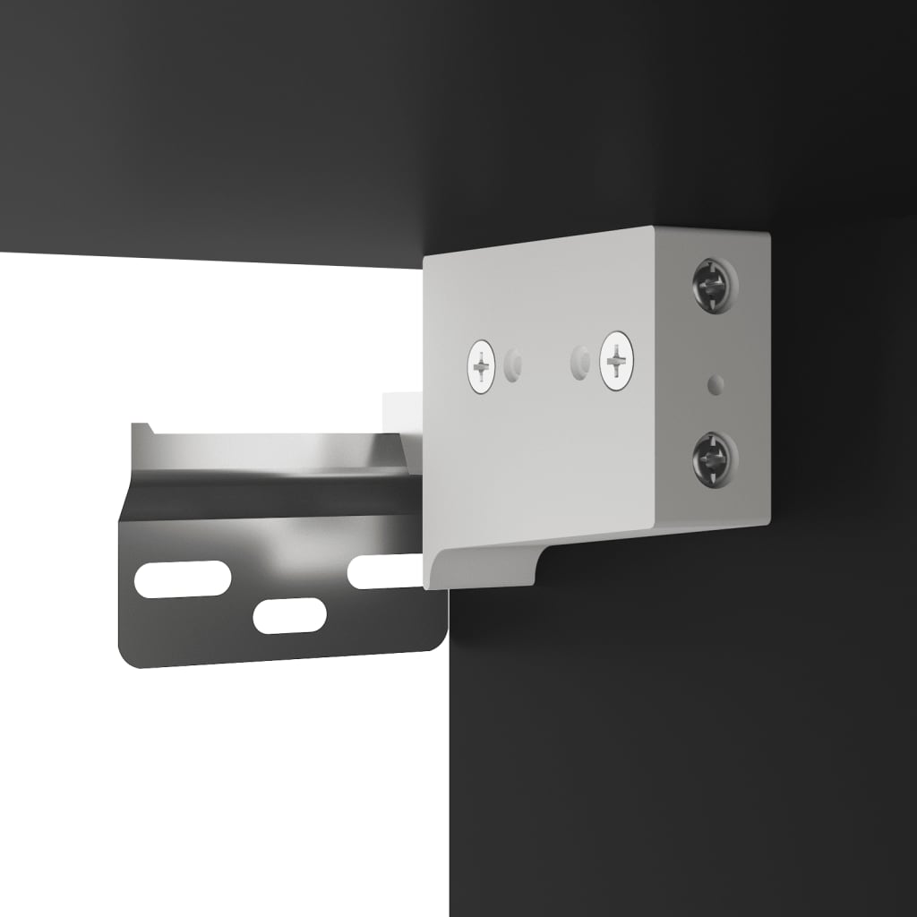 Veidrodinė vonios spintelė, juoda, 64x20x67cm, apdirbta mediena