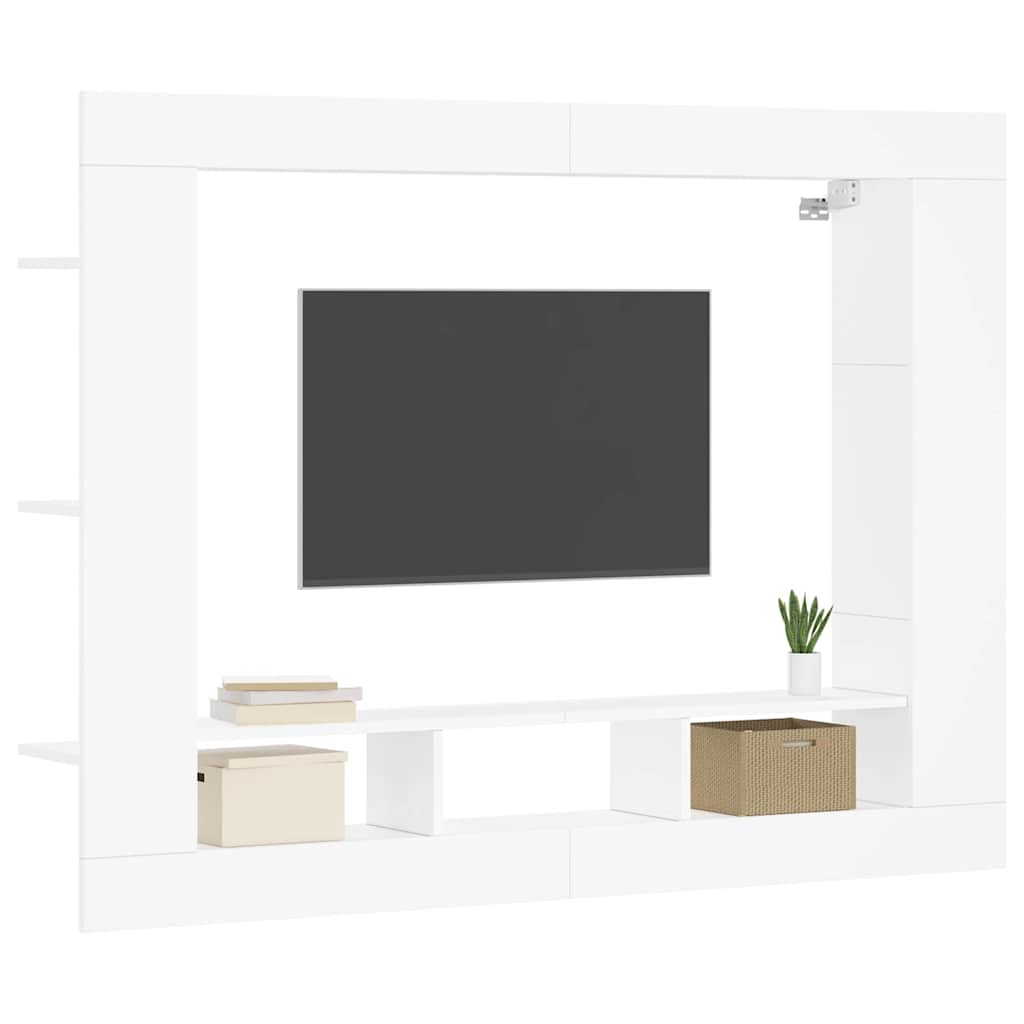 TV cabinet, white, 152x22x113cm, engineered wood