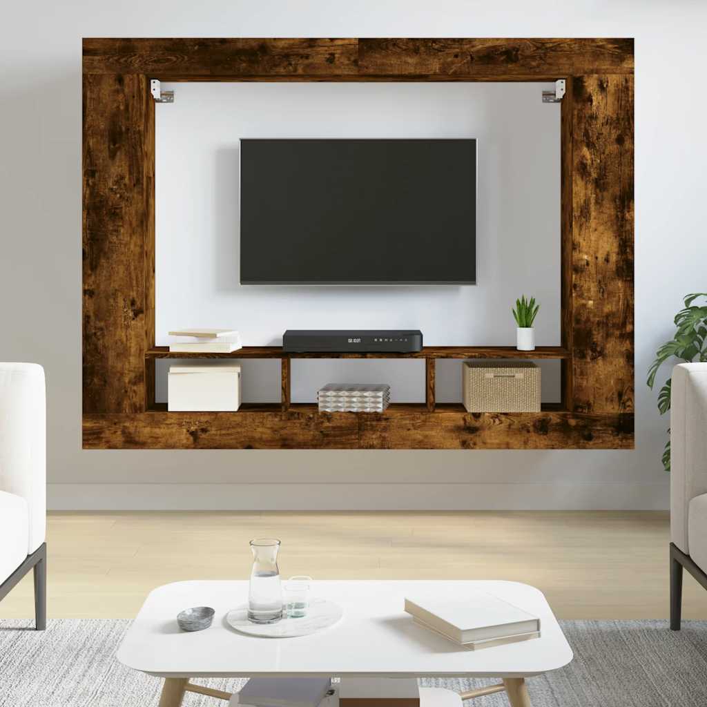 Televizoriaus spintelė, dūminio ąžuolo, 152x22x113cm, mediena