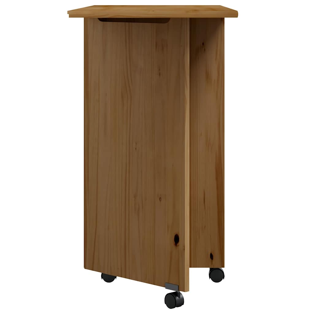 Cabinet with castors and table MOSS, brown, solid pine