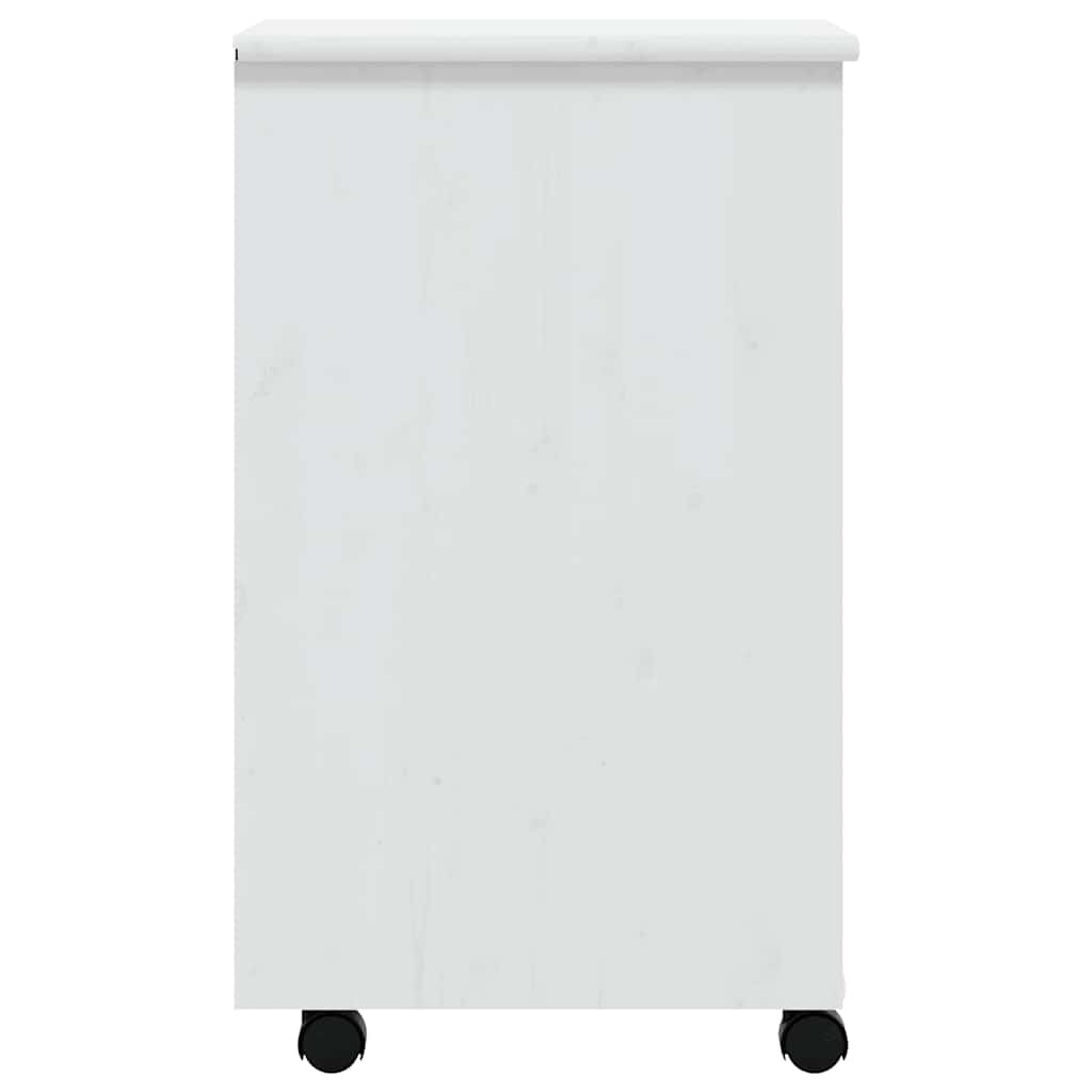 Cabinet with castors MOSS, white, solid pine