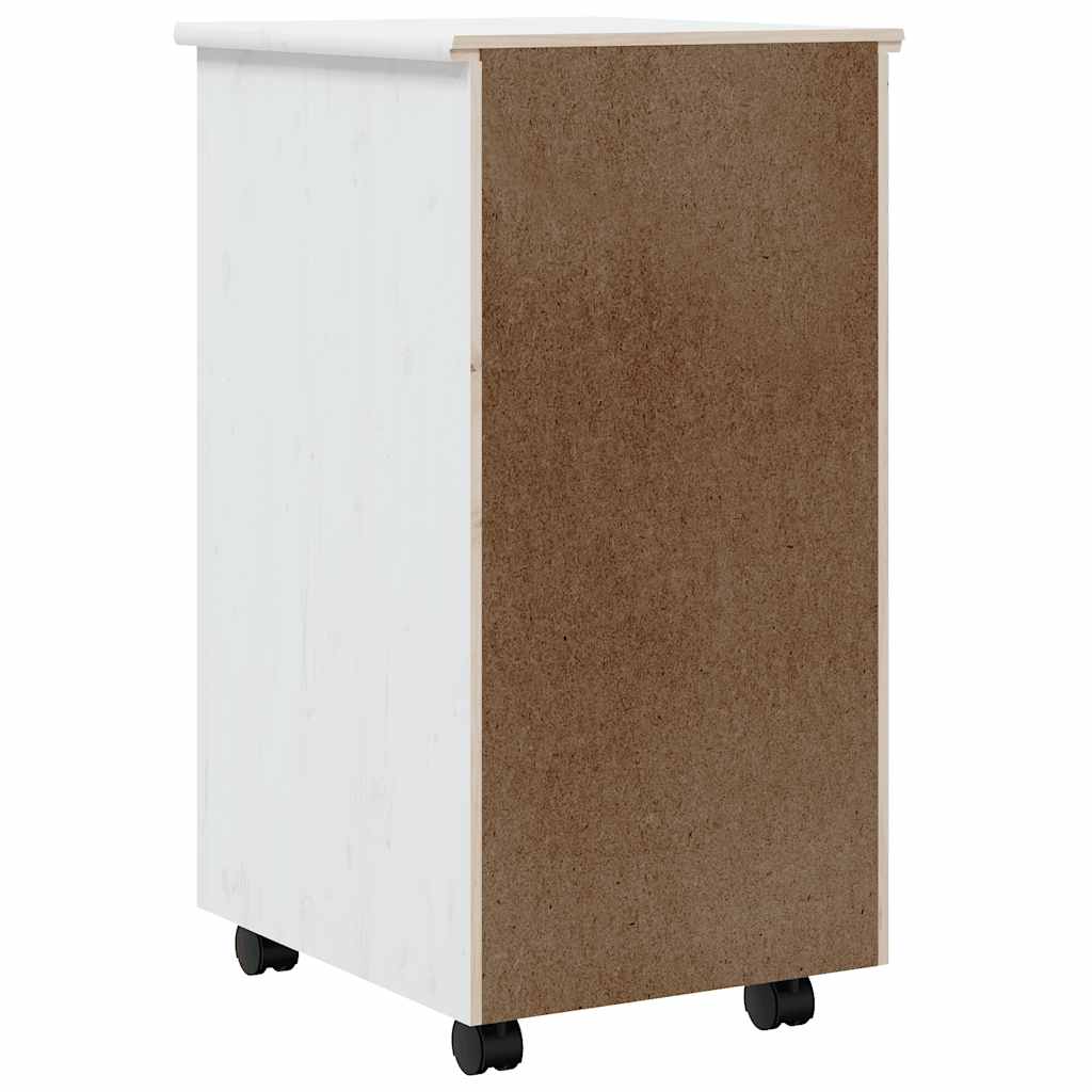 Cabinet with castors MOSS, white, solid pine