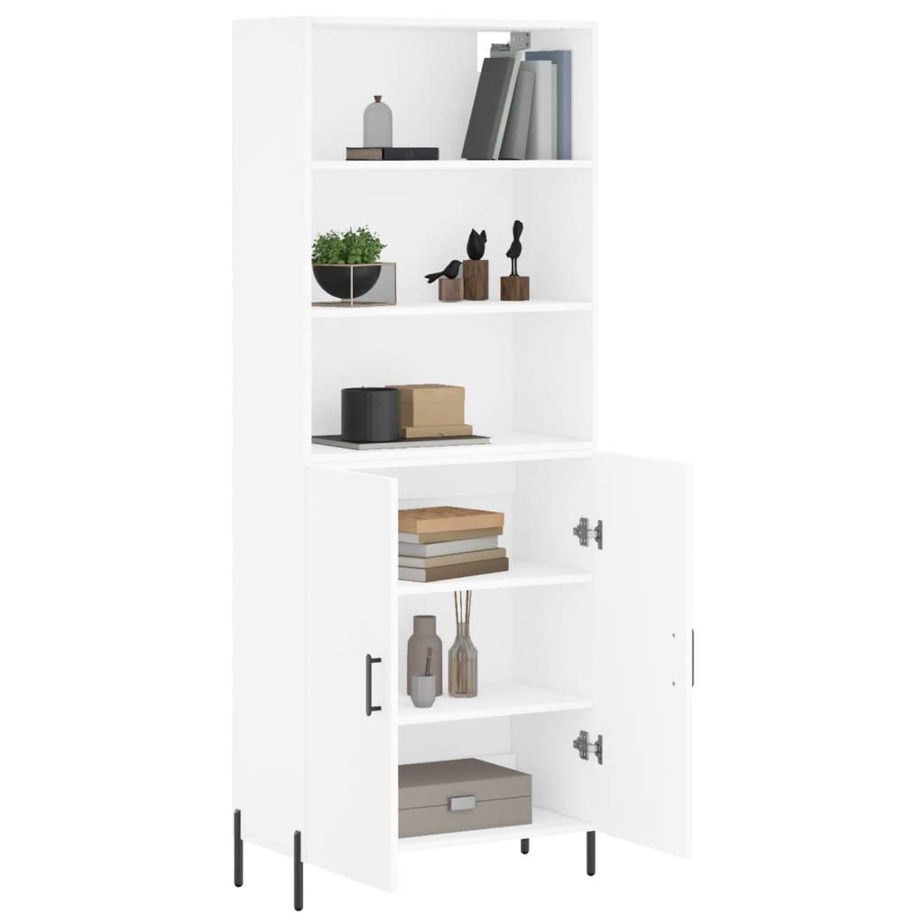 Chest of drawers, white, 69.5x34x180cm, engineered wood