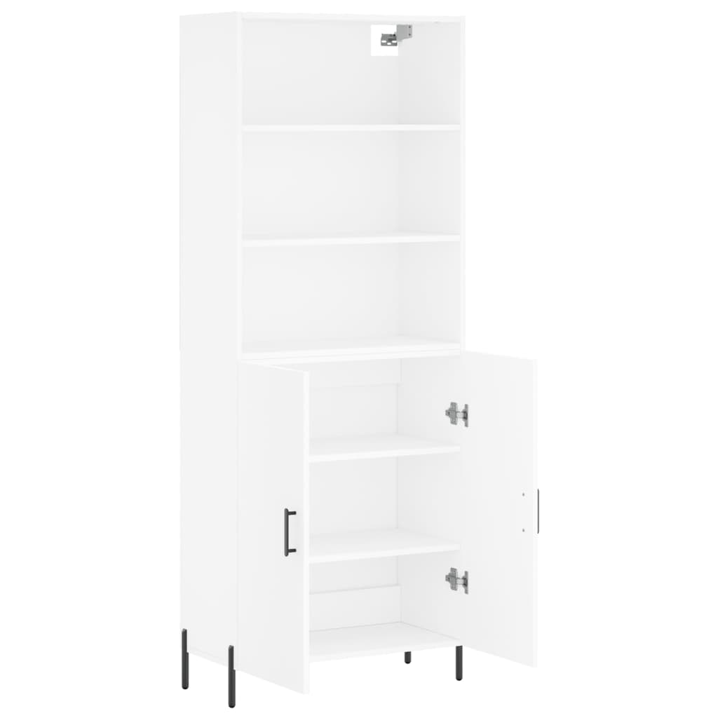 Chest of drawers, white, 69.5x34x180cm, engineered wood