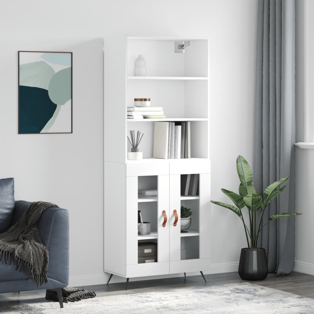 Komoda, baltos spalvos, 69,5x34x180cm, apdirbta mediena