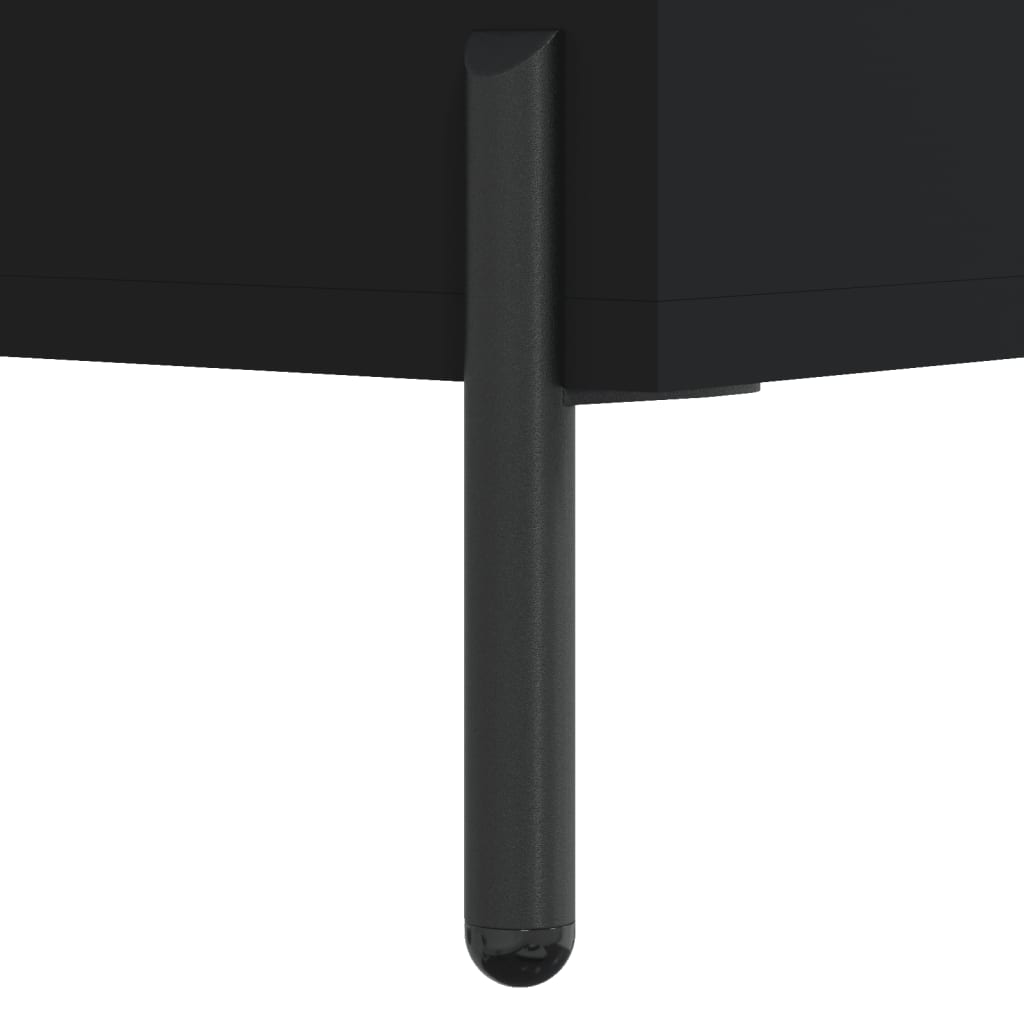 Chest of drawers, black, 69.5x34x180cm, engineered wood