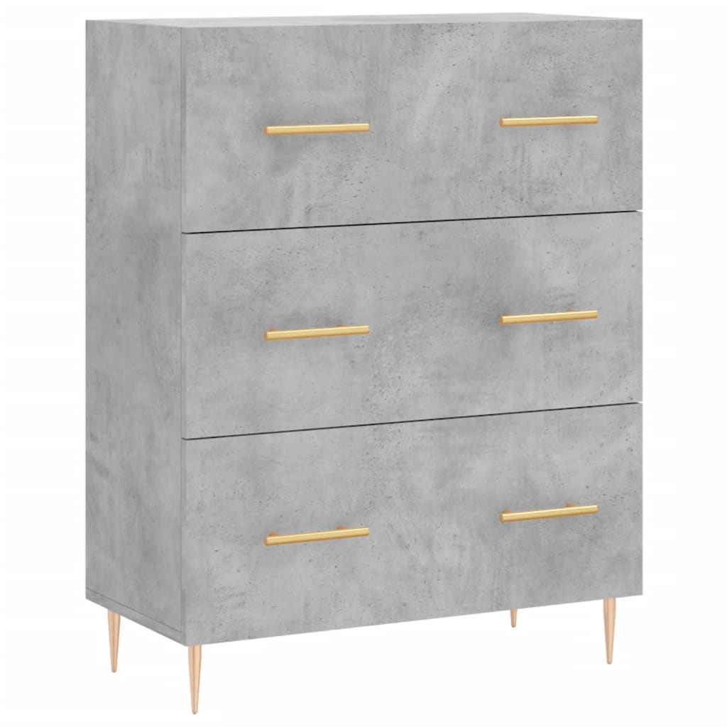 Kumode, betona pelēka krāsa, 69,5x34x180 cm, apstrādāta koksne