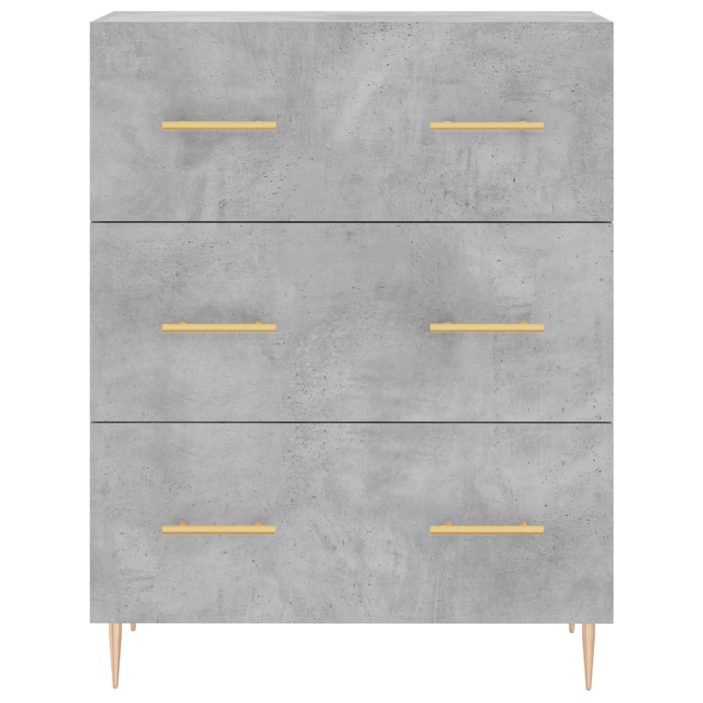 Kumode, betona pelēka krāsa, 69,5x34x180 cm, apstrādāta koksne
