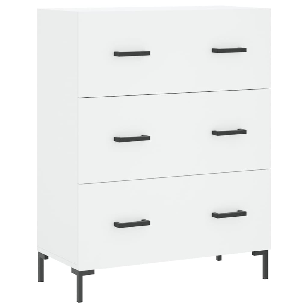 Chest of drawers, white, 69.5x34x180cm, engineered wood