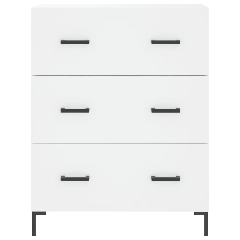 Chest of drawers, white, 69.5x34x180cm, engineered wood