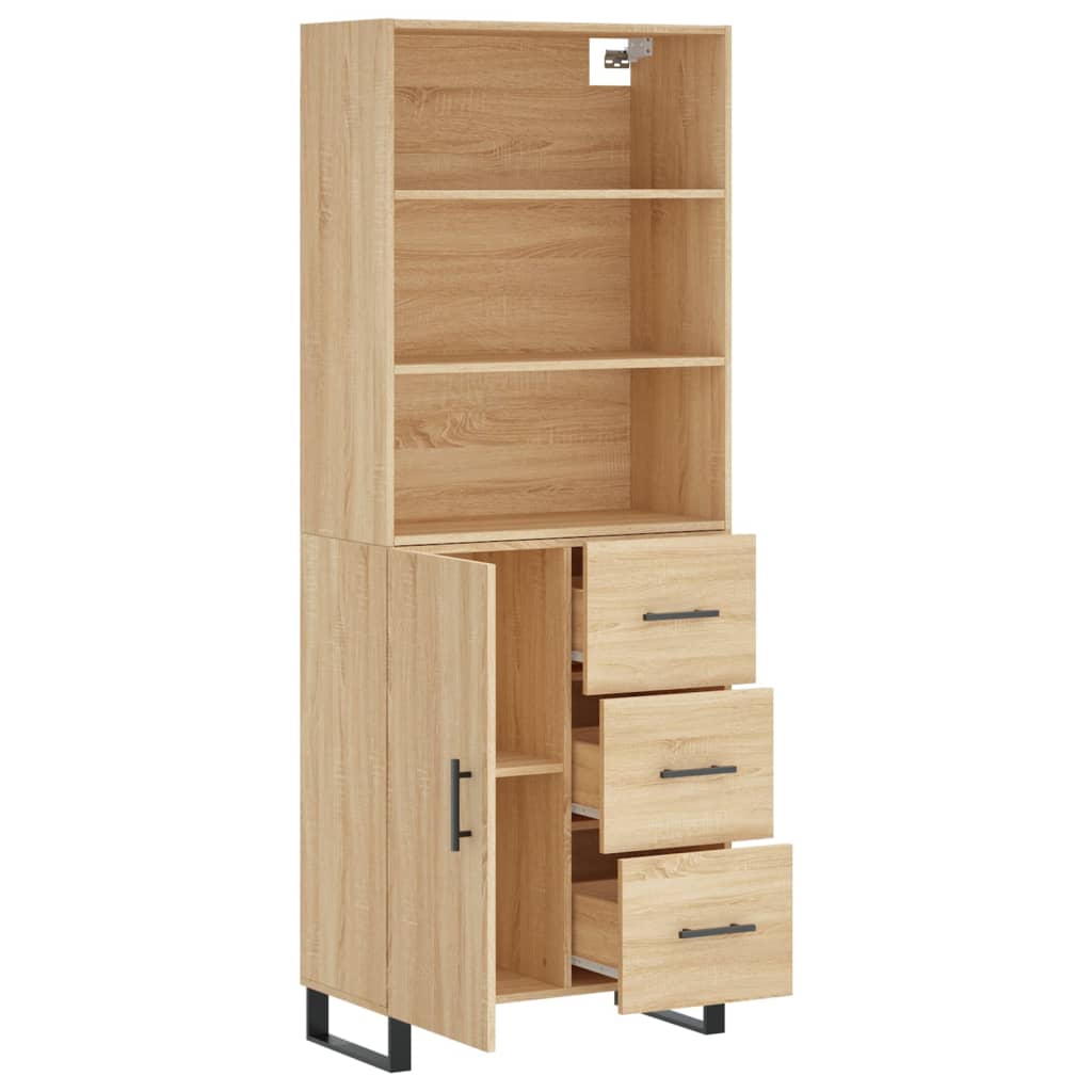 Chest of drawers, Sonoma oak, 69.5x34x180cm, engineered wood