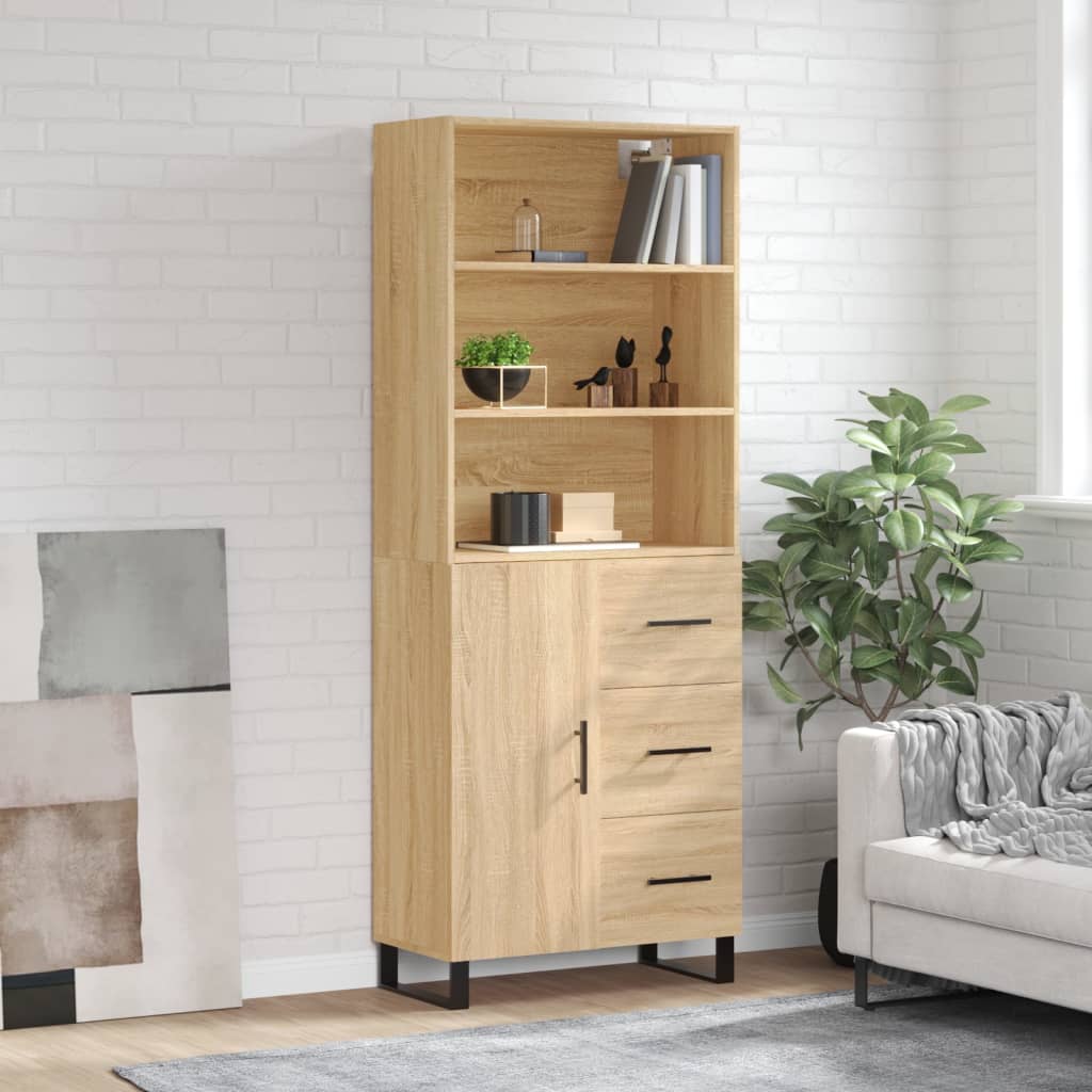 Chest of drawers, Sonoma oak, 69.5x34x180cm, engineered wood