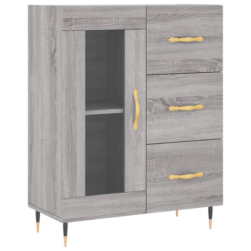 Kumode, pelēka ozola krāsā, 69,5x34x180cm, apstrādāta koksne