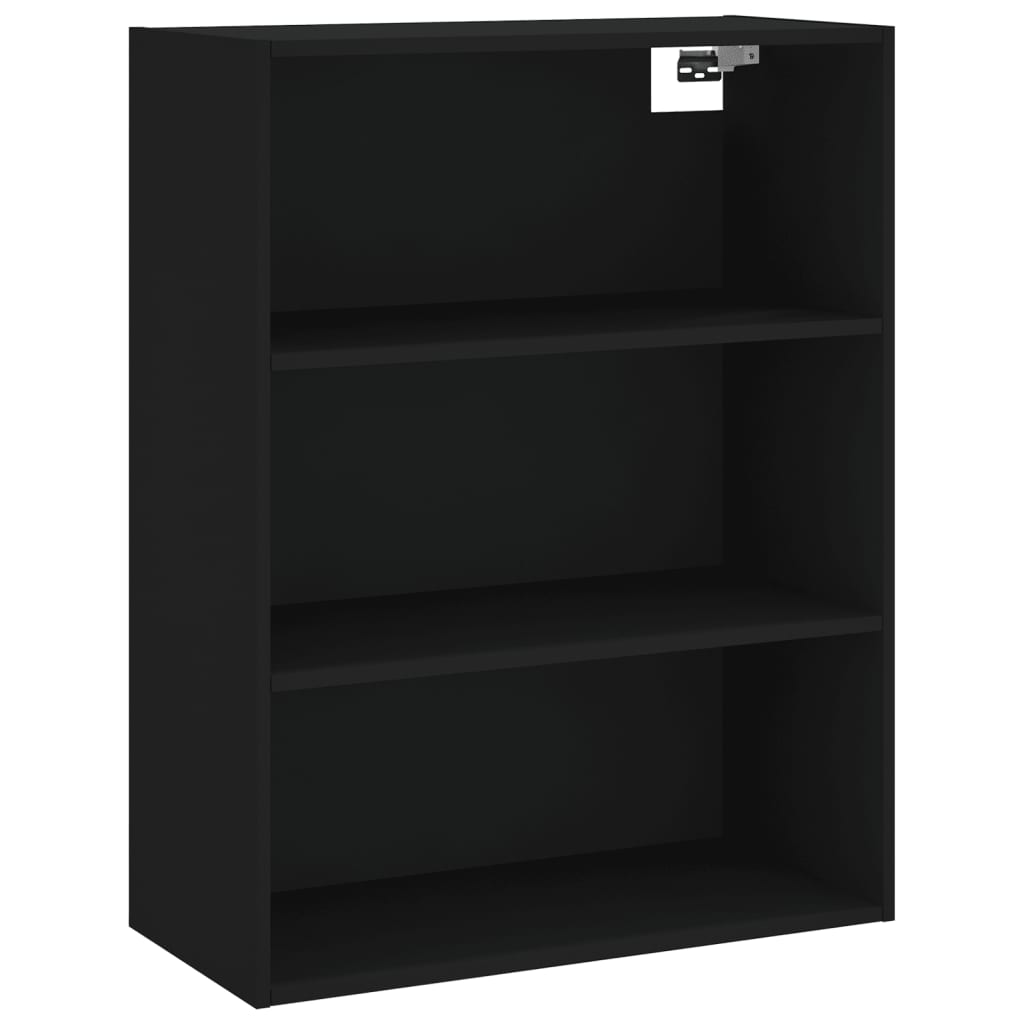 Chest of drawers, black, 69.5x34x180cm, engineered wood