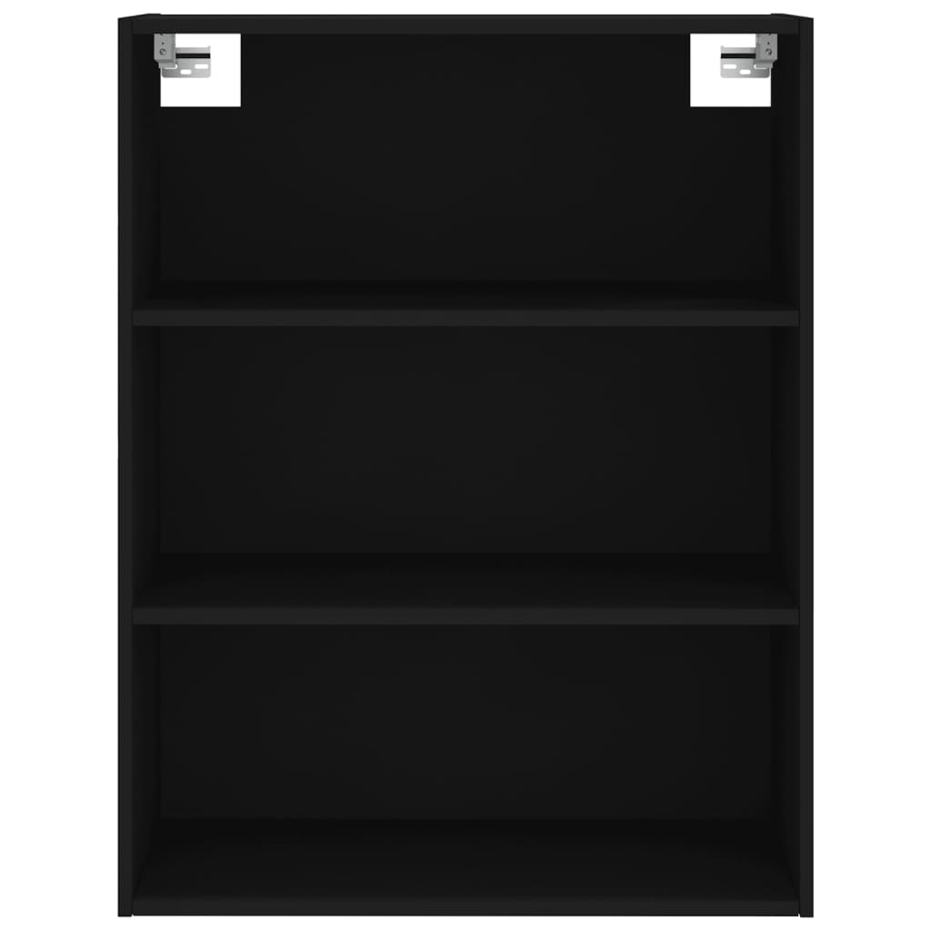 Chest of drawers, black, 69.5x34x180cm, engineered wood