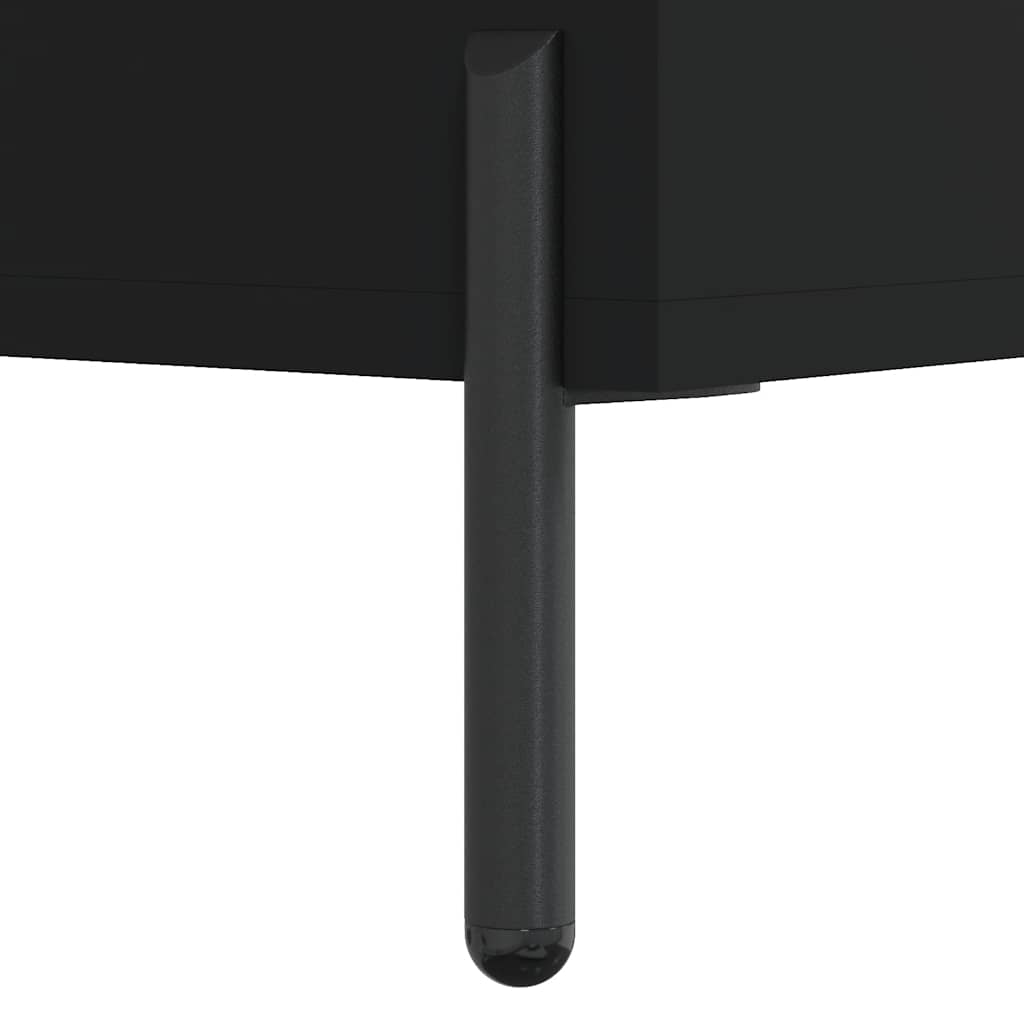 Chest of drawers, black, 69.5x34x180cm, engineered wood
