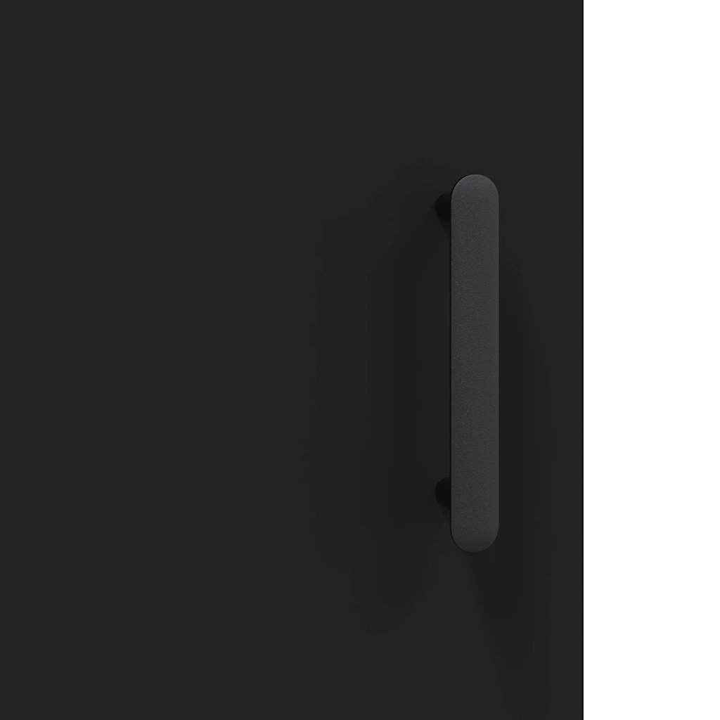 Chest of drawers, black, 69.5x34x180cm, engineered wood
