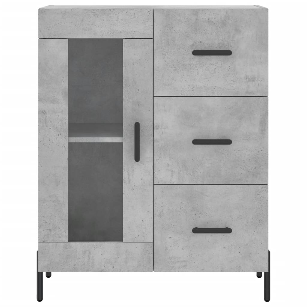 Chest of drawers, concrete grey, 69.5x34x180cm, engineered wood