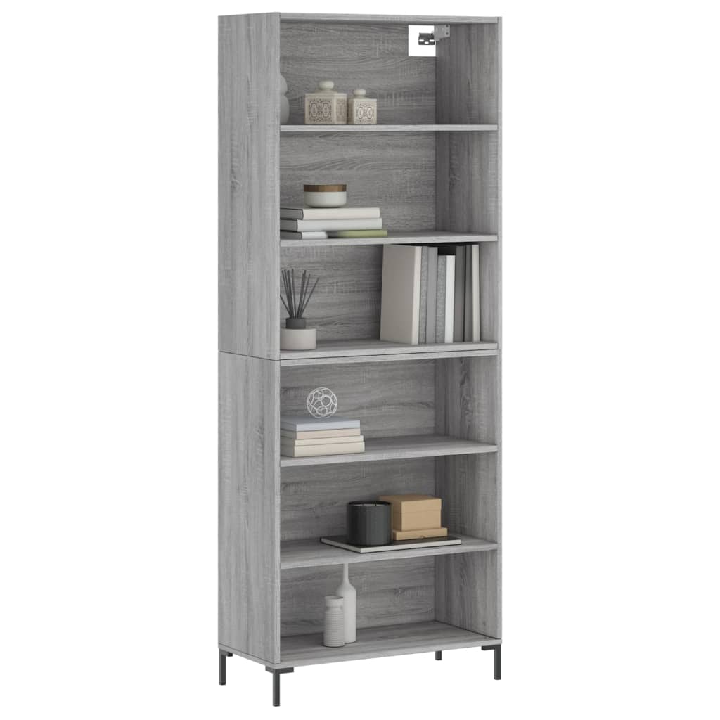 Chest of drawers, gray oak, 69.5x32.5x180cm, engineered wood