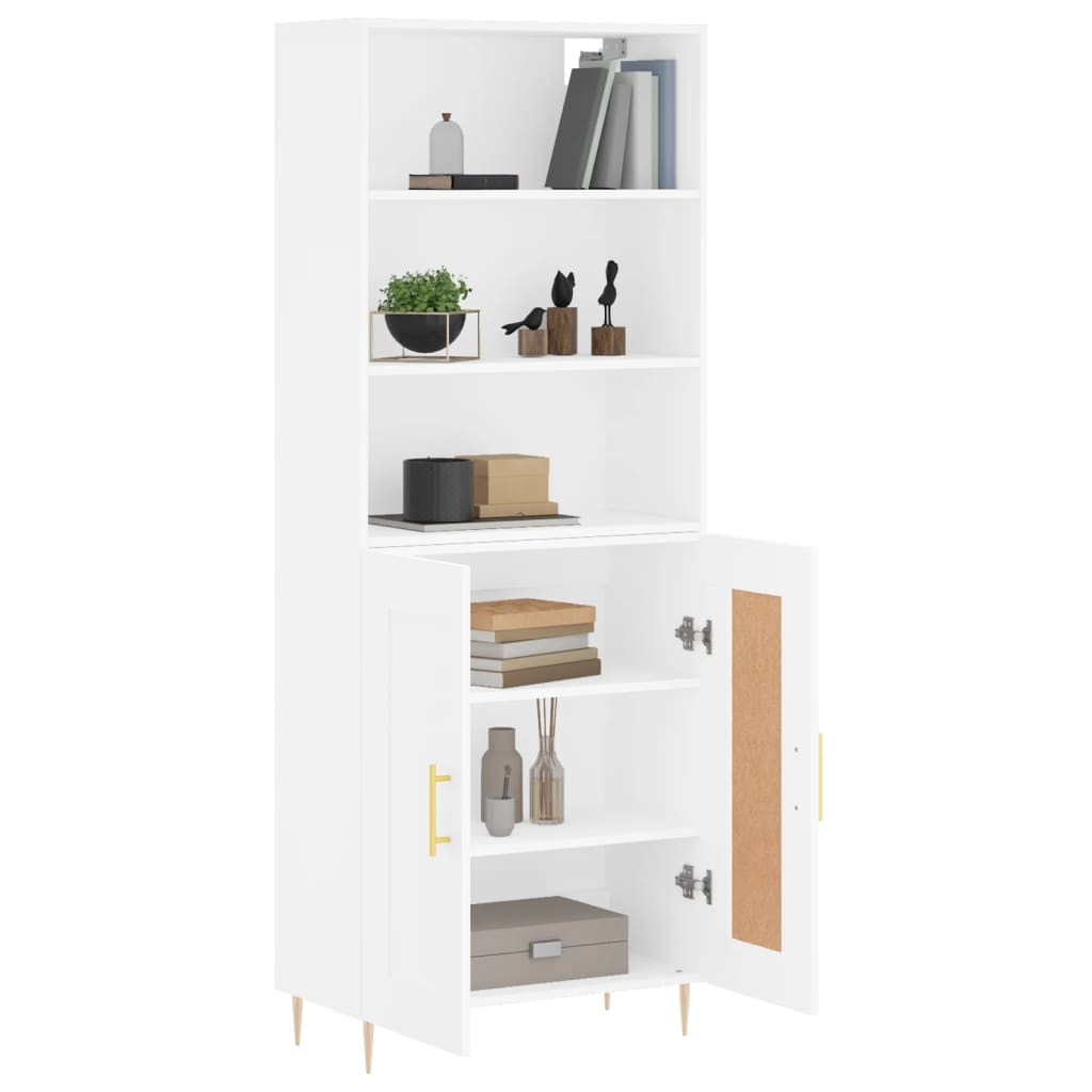 Chest of drawers, white, 69.5x34x180cm, engineered wood