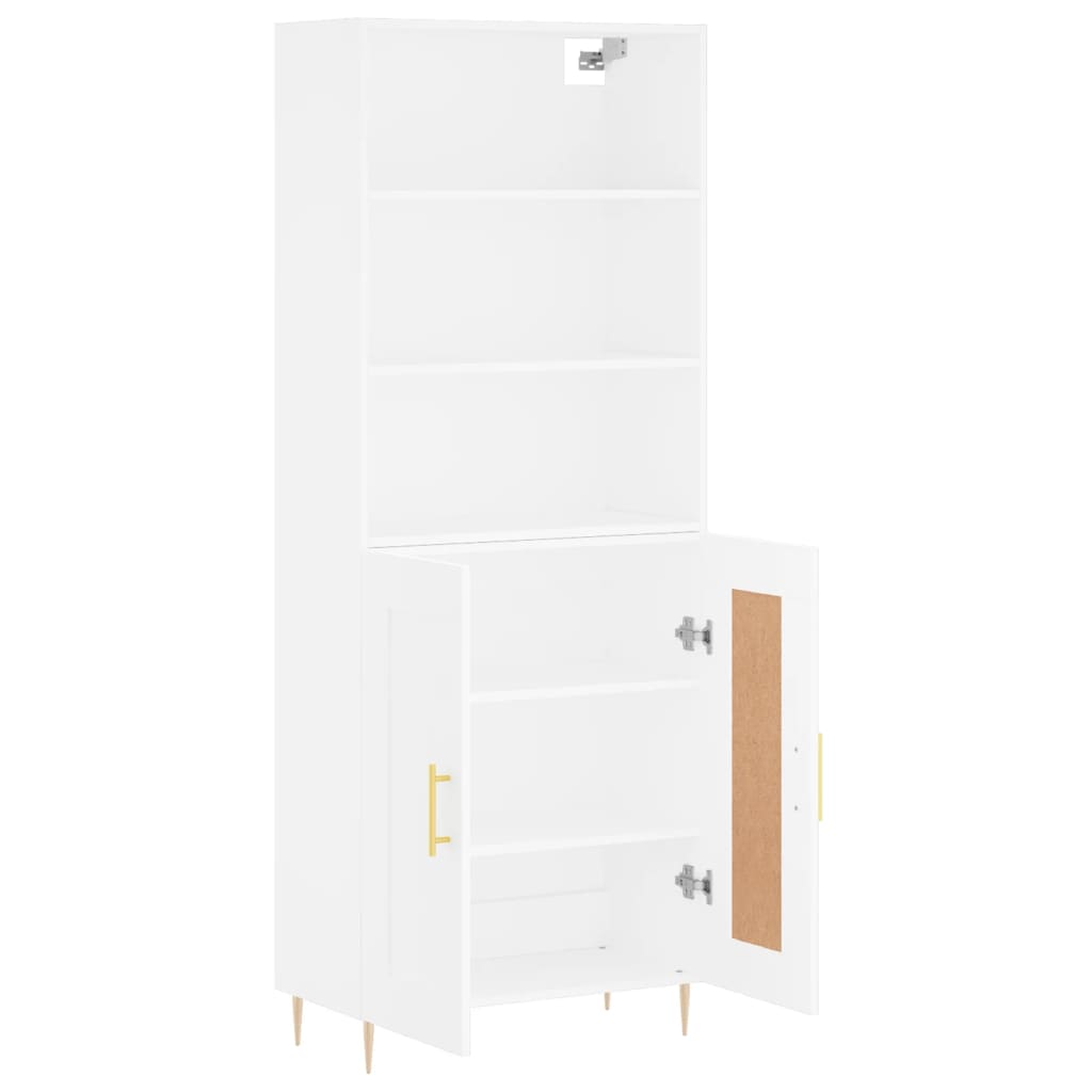 Chest of drawers, white, 69.5x34x180cm, engineered wood
