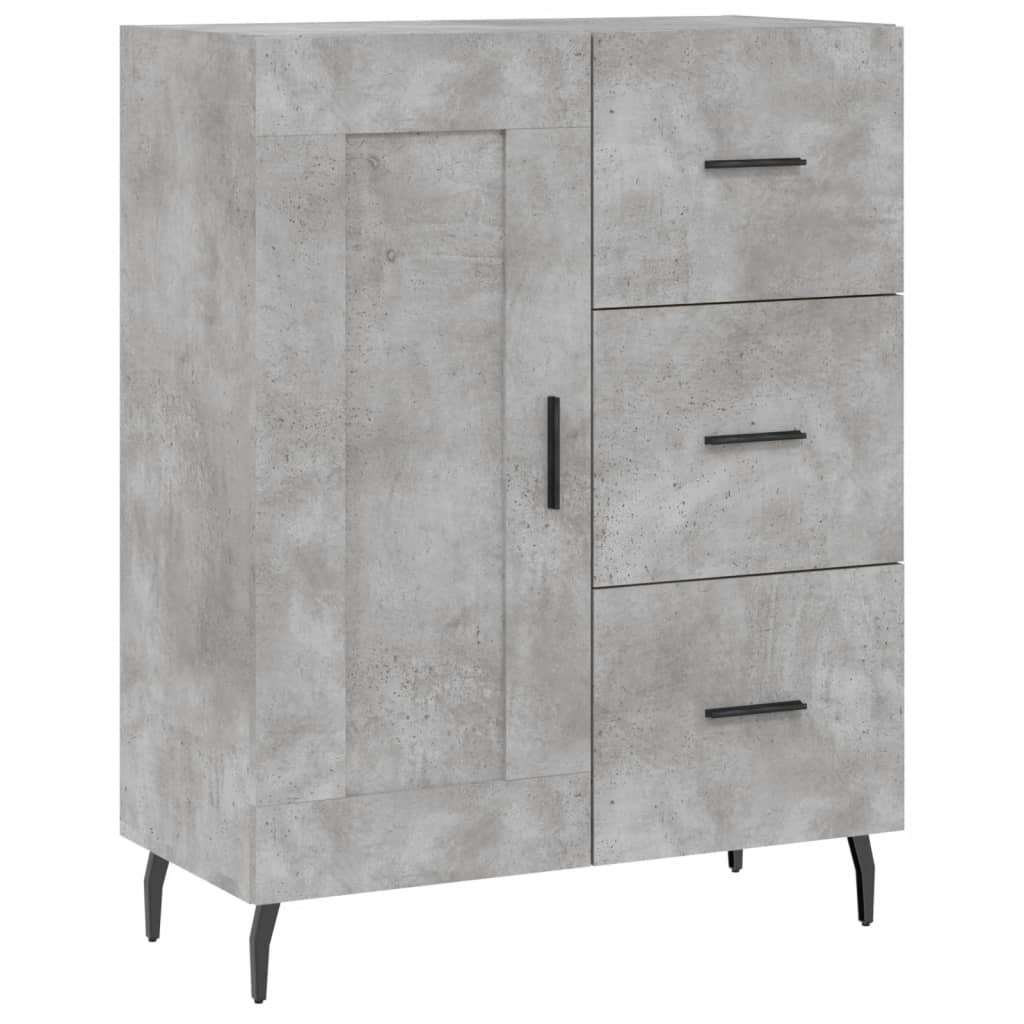Chest of drawers, concrete grey, 69.5x34x180cm, engineered wood