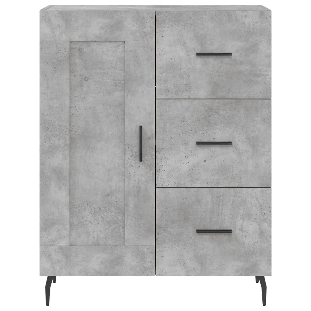 Chest of drawers, concrete grey, 69.5x34x180cm, engineered wood