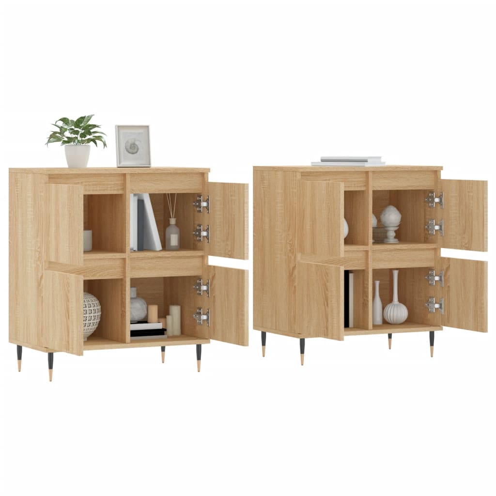 Šoninės spintelės, 2vnt., sonoma ąžuolo, apdirbta mediena